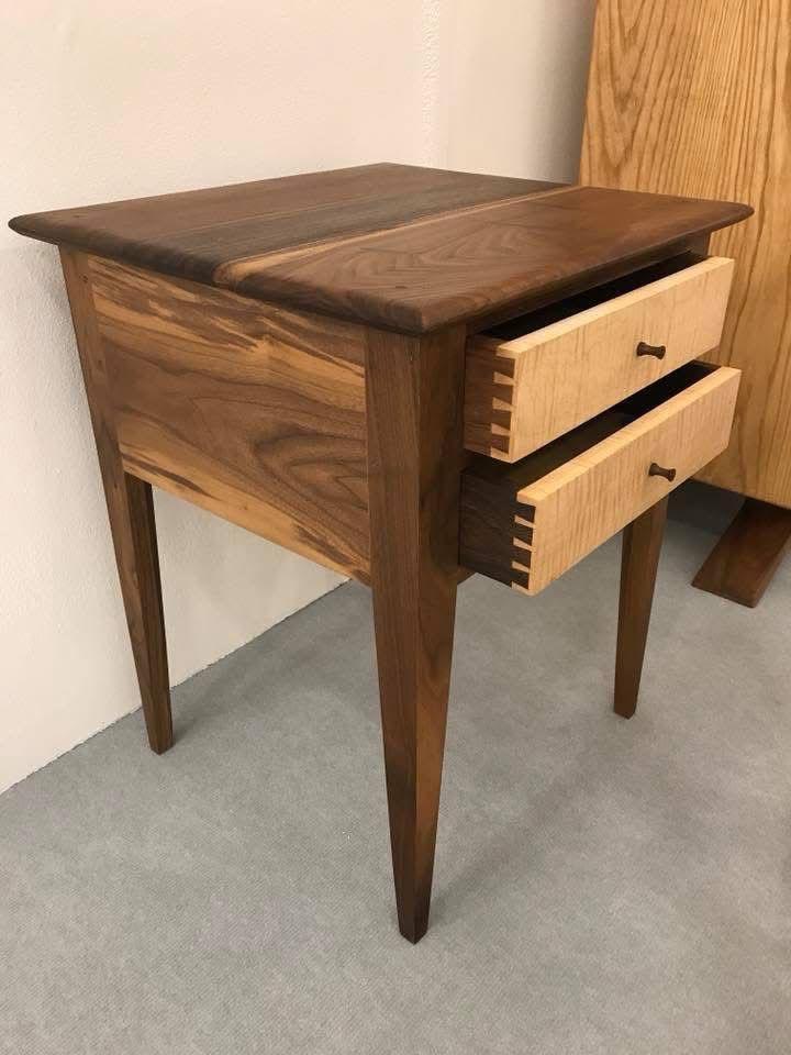 Walnut bedside table image